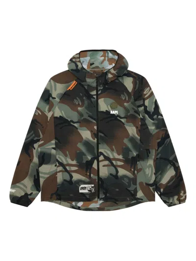 Aape By A Bathing Ape Camouflage-print Jacket In Green