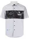 Aape By A Bathing Ape Camouflage-print Logo-patch Shirt In Grey