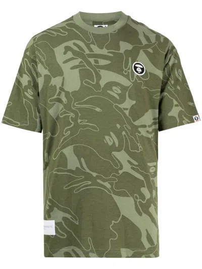 Aape By A Bathing Ape Milo T-shirt Mit Camouflage-print In Green
