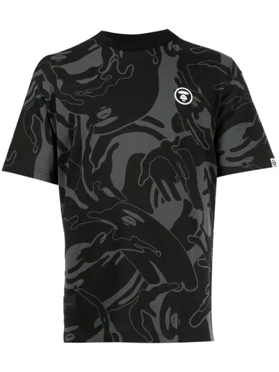 Aape By A Bathing Ape Milo T-shirt Mit Camouflage-print In Schwarz