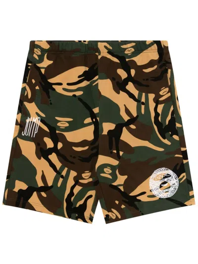 Aape By A Bathing Ape Camouflage-print Track Shorts In Green