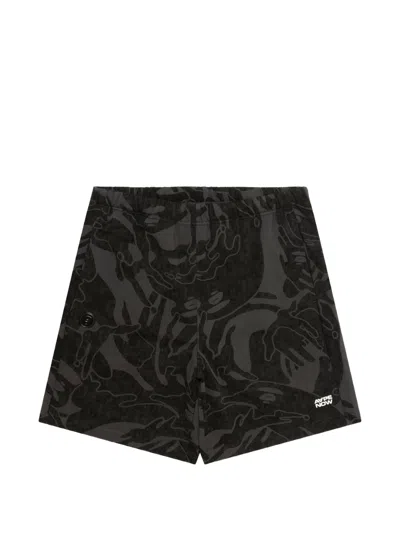 Aape By A Bathing Ape Camouflage Shorts In Black