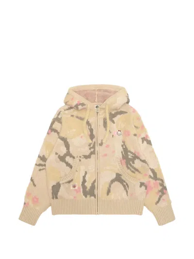 Aape By A Bathing Ape Camouflage-pattern Zip-fastening Cardigan In Neutral