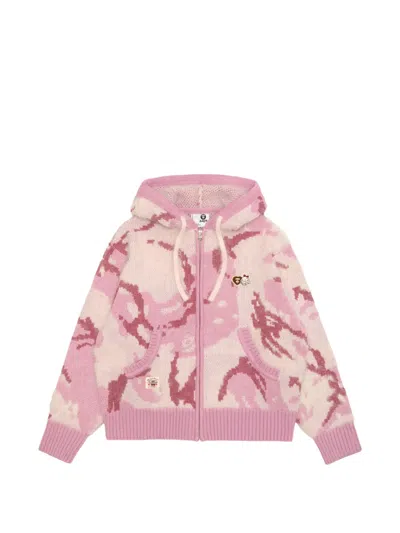 Aape By A Bathing Ape Camouflage-pattern Zip-up Hoodie In Pink