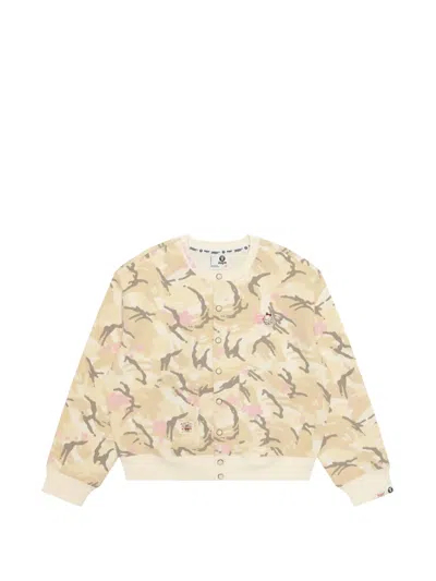 Aape By A Bathing Ape Camouflage-print Logo-patch Sweater In Neutral