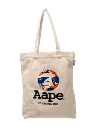 Pre-owned Aape By A Bathing Ape Canvas Shoulder Bag In Neutrals