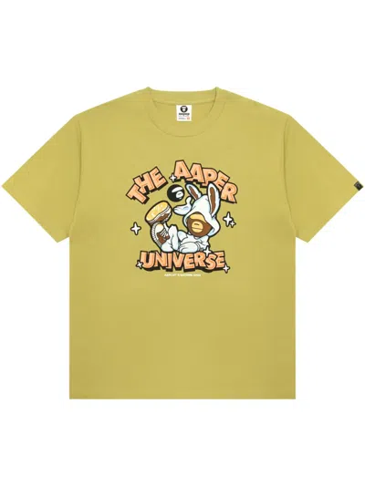 Aape By A Bathing Ape T-shirt Mit Cartoon-print In Grün