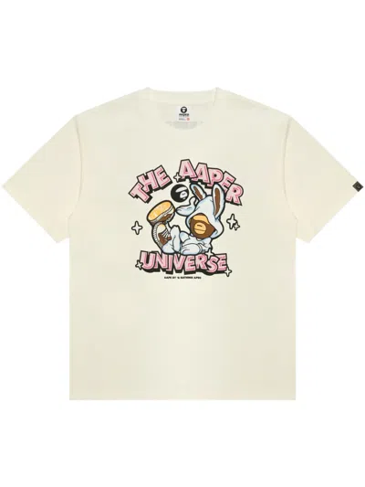Aape By A Bathing Ape T-shirt Mit Cartoon-print In Nude