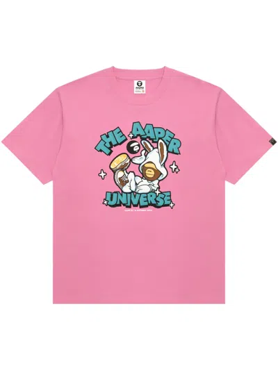 Aape By A Bathing Ape Cartoon-print T-shirt In Pink