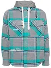 Aape By A Bathing Ape Check-pattern Hooded Jacket In Grey