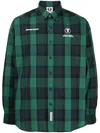 Aape By A Bathing Ape Check-print Logo-print Shirt In Green