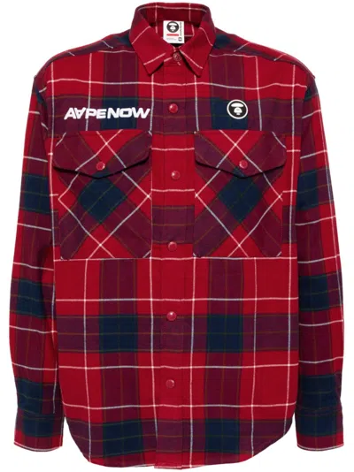 Aape By A Bathing Ape Checked Shirt In Red