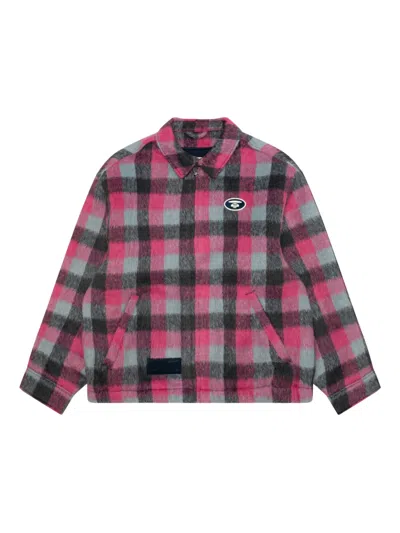 Aape By A Bathing Ape Checked Zip-up Jacket In Pink