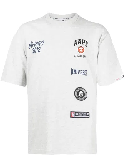 Aape By A Bathing Ape T-shirt Mit College-print In Grau