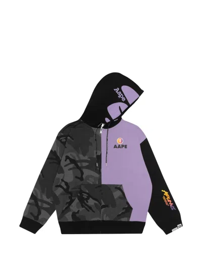 Aape By A Bathing Ape Colour-block Camouflage-print Hoodie In Multi