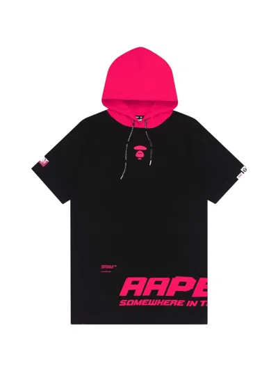 Aape By A Bathing Ape Colour-block Hooded Mini Dress In Black