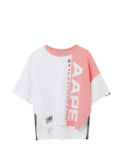 Aape By A Bathing Ape Colour-block Logo-print T-shirt In White