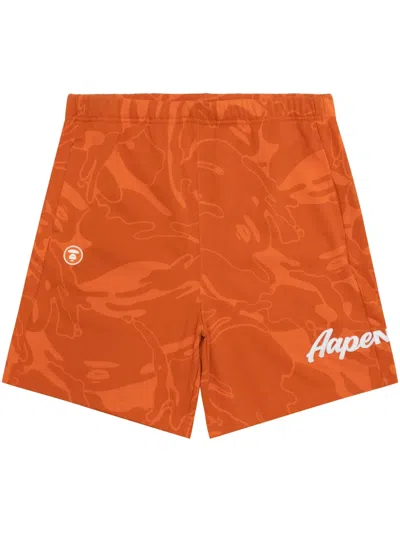 Aape By A Bathing Ape Cotton-blend Shorts In Orange