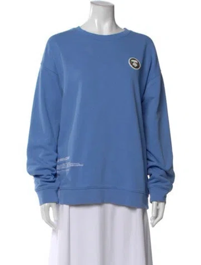 Pre-owned Aape By A Bathing Ape Crew Neck Long Sleeve Sweatshirt In Blue
