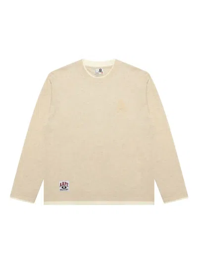 Aape By A Bathing Ape Crew-neck Long-sleeve T-shirt In Neutral