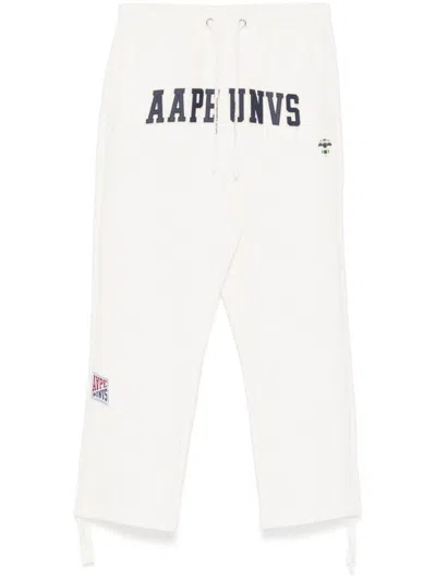 Aape By A Bathing Ape Debossed Logo Pants In Neutrals