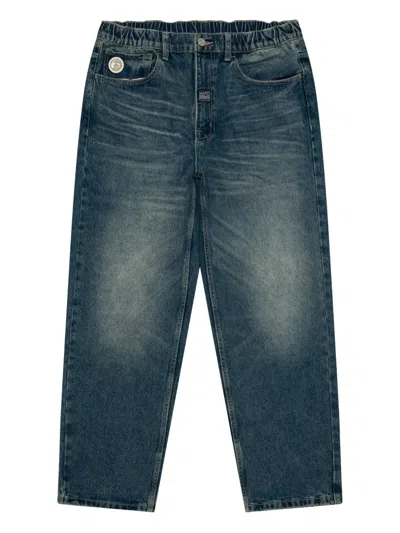 Aape By A Bathing Ape Elasticated Logo-patch Jeans In Blue