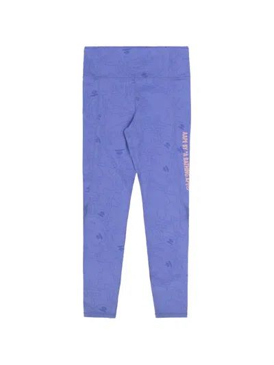 Aape By A Bathing Ape Elasticated-waistband Leggings In Purple