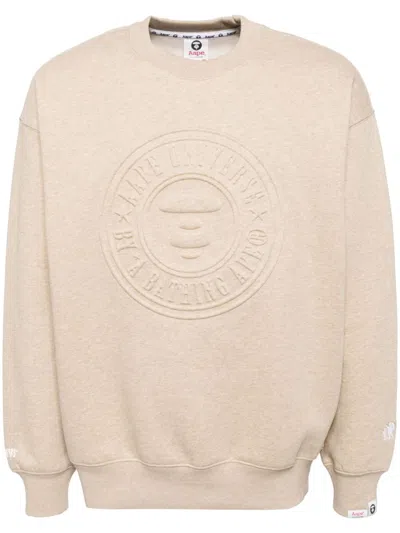 Aape By A Bathing Ape Embossed Logo-print Sweatshirt In Neutrals