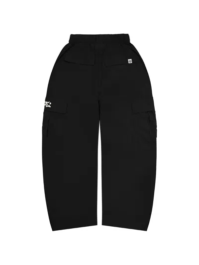 Aape By A Bathing Ape Embroidered Cargo Trousers In Black