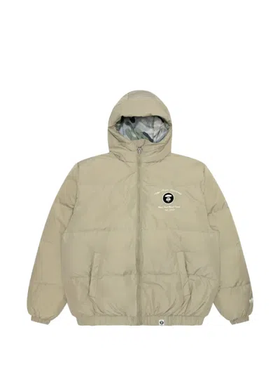 Aape By A Bathing Ape Embroidered Hooded Jacket In Neutral