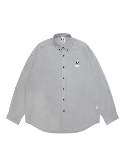 Aape By A Bathing Ape Embroidered-logo Shirt In Gray