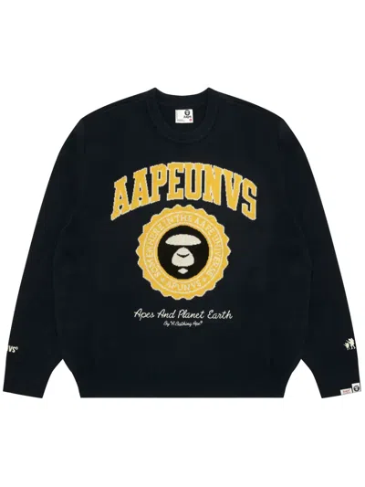 Aape By A Bathing Ape Embroidered-logo Sweater In Blau