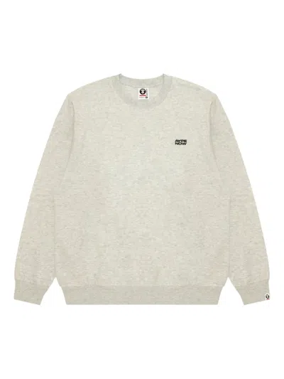 Aape By A Bathing Ape Embroidered-logo Sweatshirt In Gray