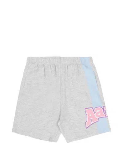 Aape By A Bathing Ape Embroidered Logo Track Shorts In Gray