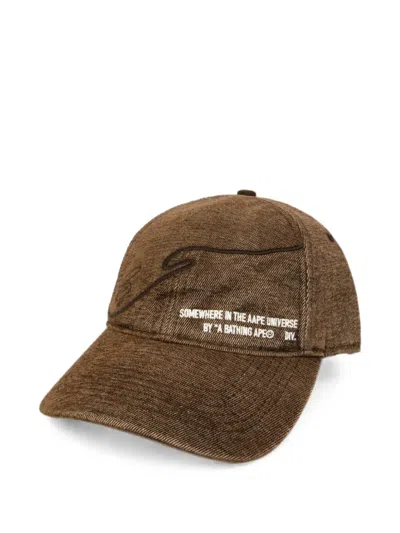Aape By A Bathing Ape Embroidered Logo-patch Cap In Brown