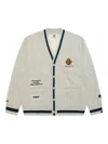 Aape By A Bathing Ape Embroidered-monkey Buttoned Cardigan In Gray