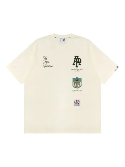 Aape By A Bathing Ape Embroidered-patch T-shirt In Neutral