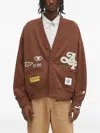 Aape By A Bathing Ape Embroidered-patches Cardigan In Brown