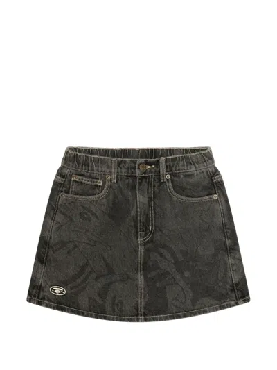 Aape By A Bathing Ape Embroidered-detail Denim Shorts In Black
