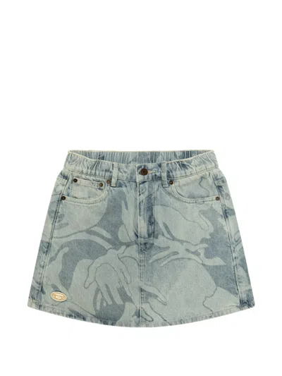 Aape By A Bathing Ape Embroidered-detail Denim Shorts In Blue