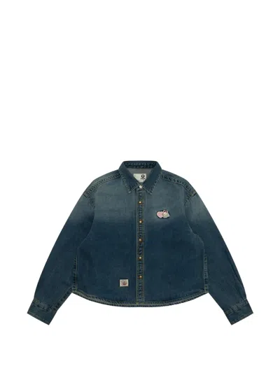 Aape By A Bathing Ape Embroidered-logo Denim Shirt In Multi