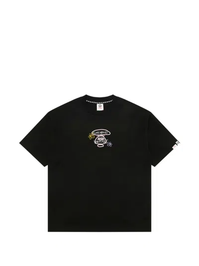 Aape By A Bathing Ape Floral-print T-shirt In Black