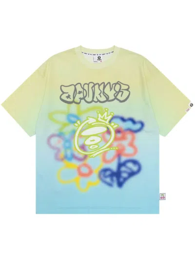 Aape By A Bathing Ape Graffiti-print Cotton T-shirt In Green