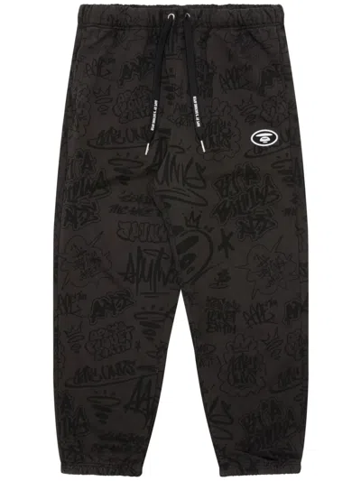 Aape By A Bathing Ape Graffiti-print Track Pants In Braun