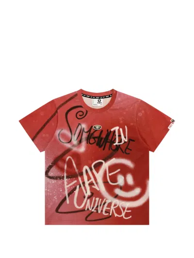 Aape By A Bathing Ape Graffiti-print T-shirt In Red