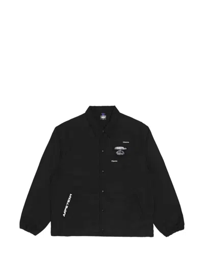 Aape By A Bathing Ape Graphic Button Jacket In Black