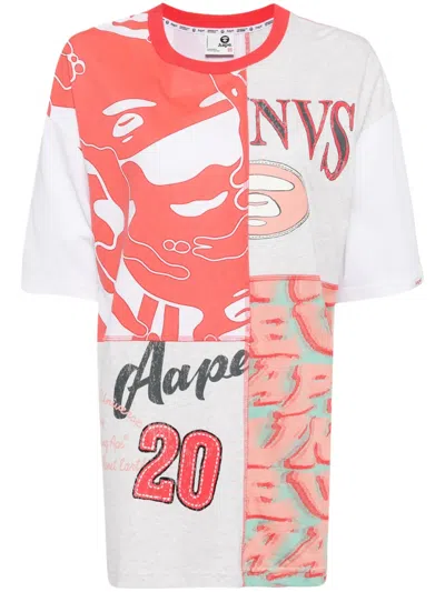 Aape By A Bathing Ape Graphic-print Cotton T-shirt In 粉色
