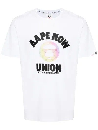 Aape By A Bathing Ape Graphic-print Cotton T-shirt In 白色