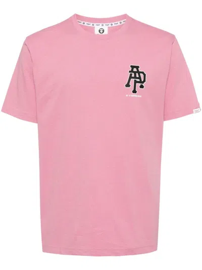 Aape By A Bathing Ape Graphic-print Cotton T-shirt In 粉色