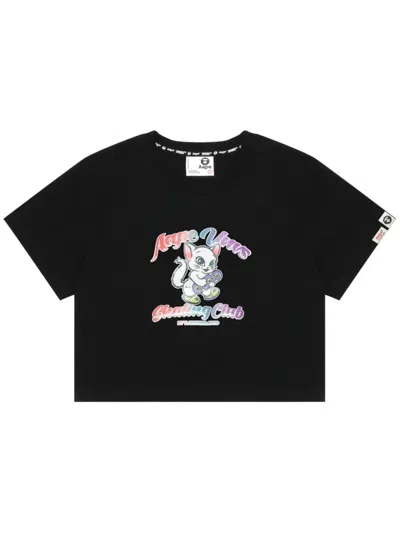 Aape By A Bathing Ape Graphic-print Cotton T-shirt In Black